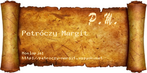 Petróczy Margit névjegykártya