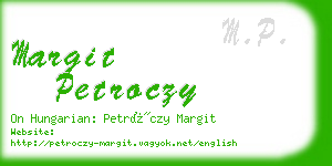 margit petroczy business card